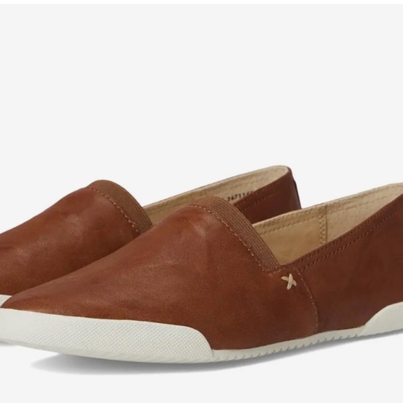 NEW FRYE MELANIE SLIP ON BROWN GENUINE LEATHER BUTTERY SOFT SNEAKERS 8 - Picture 4 of 13